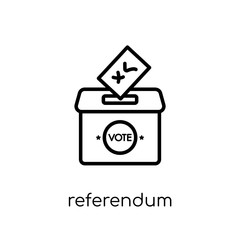 referendum icon. Trendy modern flat linear vector referendum icon on white background from thin line General collection