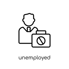 Unemployed icon. Trendy modern flat linear vector Unemployed icon on white background from thin line Insurance collection
