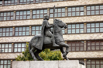Statue of Boleslaw the Brave (Boleslaw Chrobry in Polish) in Wroclaw, Poland, Europe