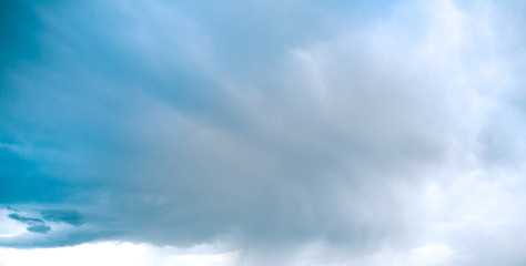 Beautiful view of the blue cloudy sky before the rain.