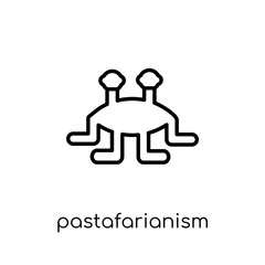 Pastafarianism icon. Trendy modern flat linear vector Pastafarianism icon on white background from thin line Religion collection