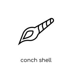 Conch shell icon. Trendy modern flat linear vector Conch shell icon on white background from thin line india collection
