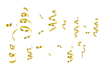 Celebration background template with confetti and gold ribbons set. luxury greeting rich card.