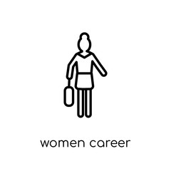 Women Career icon. Trendy modern flat linear vector Women Career icon on white background from thin line Ladies collection