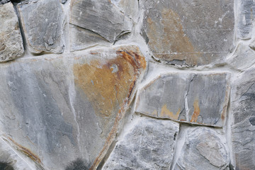 the texture of gray stone masonry wall