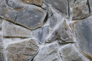the texture of gray stone masonry wall
