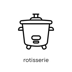 rotisserie icon. Trendy modern flat linear vector rotisserie icon on white background from thin line Electronic devices collection