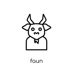 Faun icon. Trendy modern flat linear vector Faun icon on white background from thin line Fairy Tale collection