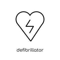 Defibrillator icon. Trendy modern flat linear vector Defibrillator icon on white background from thin line Health and Medical collection