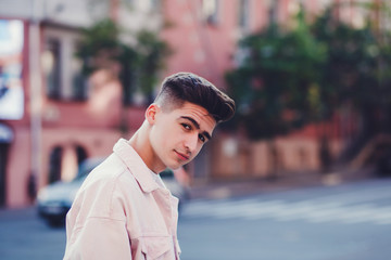 Young man smiling in casual wear