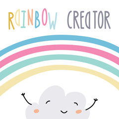 Little baby cloud art in scandinavian style.