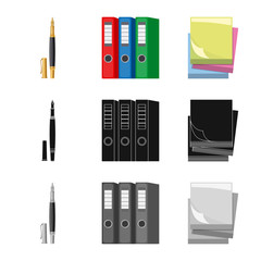 Vector design of office and supply symbol. Collection of office and school vector icon for stock.
