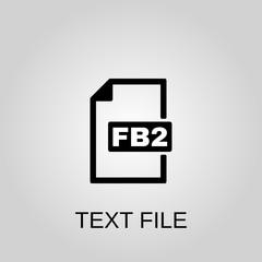 Fb2 text file icon. Fb2 text file concept symbol design. Stock - Vector illustration can be used for web.
