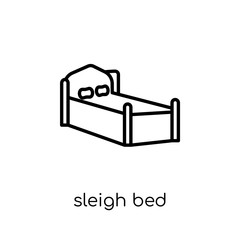 Sleigh bed icon from Furniture and household collection.