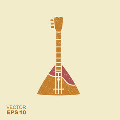 Russian Balalaika flat icon with scuffed effect in a separate layer