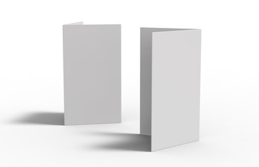 New invitation and greeting card mock up on isolated white background, 3d illustration