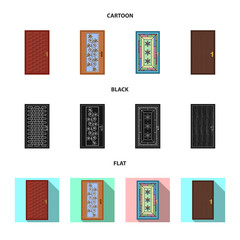 Fototapeta na wymiar Vector illustration of door and front symbol. Collection of door and wooden stock symbol for web.