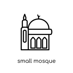 Small Mosque icon. Trendy modern flat linear vector Small Mosque icon on white background from thin line Religion collection