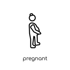 pregnant icon. Trendy modern flat linear vector pregnant icon on white background from thin line People collection