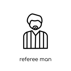 Referee man icon. Trendy modern flat linear vector Referee man icon on white background from thin line People collection