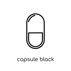 Capsule black and white variant icon. Trendy modern flat linear