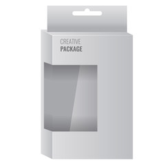 White Product Package Box With Window. Illustration Isolated vector
