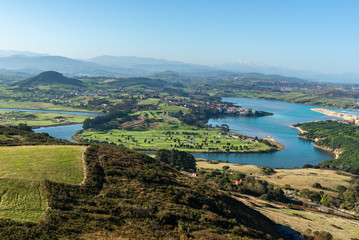 Mogro estuary form La Picota mountain, Cantabria, Spain