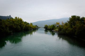 Obraz premium a day on a calm river in summer
