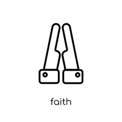 Faith icon. Trendy modern flat linear vector Faith icon on white background from thin line Religion collection