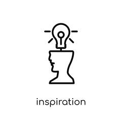 inspiration icon. Trendy modern flat linear vector inspiration icon on white background from thin line General collection