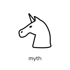 myth icon. Trendy modern flat linear vector myth icon on white background from thin line Fairy Tale collection