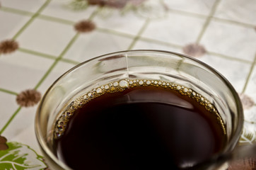 a cup of coffee, closeup