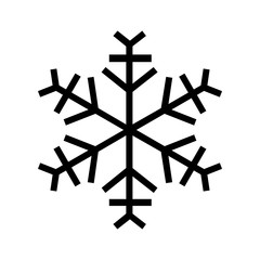 Snowflake icon. Beautiful six-branch snowflake of artistic shape. Vector Illustration
