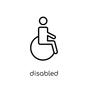Disabled icon. Trendy modern flat linear vector Disabled icon on white background from thin line Insurance collection