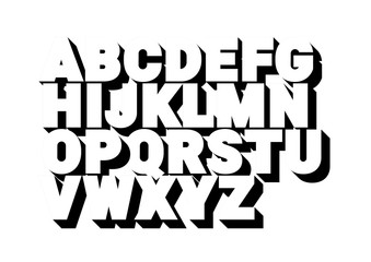 3d font alphabet.