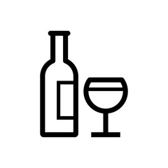 Alcohol drink, bottle with glass
