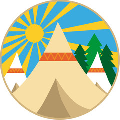 Complex logo voor een campingbedrijf