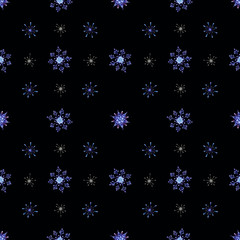 Christmas watercolor snowflakes background