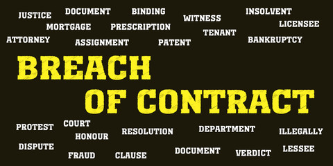 breach of contract Words and tags cloud