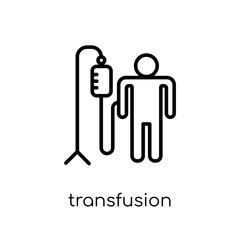 Fototapeta na wymiar Transfusion icon. Trendy modern flat linear vector Transfusion icon on white background from thin line Health and Medical collection