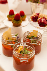 Delicious italian cold soup with tomatoes.  Gazpacho.