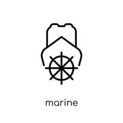 marine icon. Trendy modern flat linear vector marine icon on white background from thin line Nautical collection