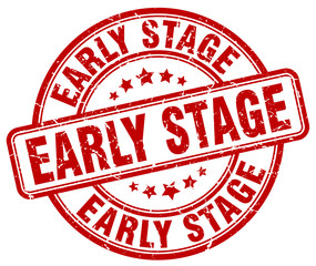 early stage red grunge stamp