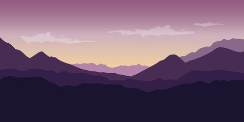 Fototapeta na wymiar beautiful purple mountain wildlife nature landscape vector illustration EPS10