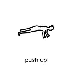 Push up icon. Trendy modern flat linear vector Push up icon on white background from thin line Gym and fitness collection