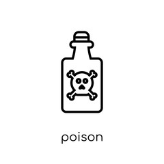 Poison icon. Trendy modern flat linear vector Poison icon on white background from thin line Health and Medical collection