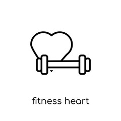 fitness Heart icon. Trendy modern flat linear vector fitness Heart icon on white background from thin line Gym and fitness collection