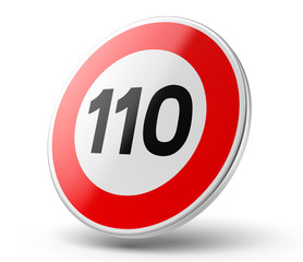 Panneau "vitesse limitée à 110 km/h" vectoriel 1