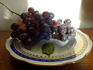 grapes on a platter