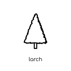 Larch icon. Trendy modern flat linear vector Larch icon on white background from thin line nature collection